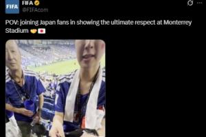 遭质疑作秀，FIFA官方账号持续宣传：首视角展现日本球迷赛后清理