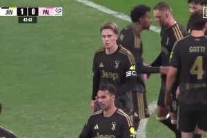切利克打门被扑后助攻伊尔迪兹破门，尤文1-0领先巴勒莫
