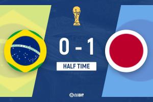 日本暂1-0领先巴西，佐野海舟一记长传破门，达尼洛失误导致丢球