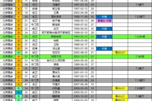 国安2026中超夏季转会期报名名单：恩科洛洛被撤下，斯帕吉奇和刘邵子洋补报