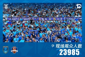 本场比赛观众人数达23985人，感谢您的到来！