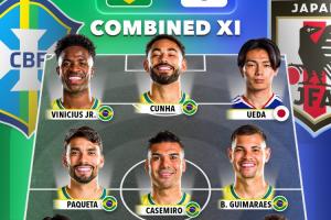 日本仅两人上榜！巴西与日本联合最佳阵容：维尼修斯、卡塞米罗领队