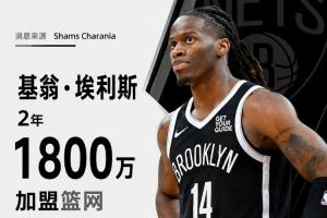 Shams报道：基翁·埃利斯与篮网达成两年1800万美元全额保障协议
