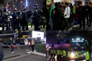 墨西哥球迷干扰英格兰队酒店，警方部署两道警戒线