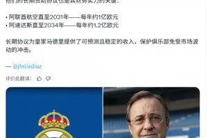 外媒：12.21亿欧！皇马成为全球收入最高体育俱乐部